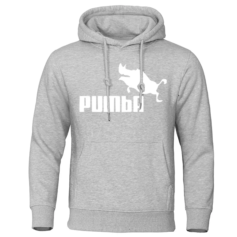 Брендовые мужские толстовки осень зима костюм Homme толстовки с надписью «pumba» забавная мужская одежда хлопок хип-хоп топы Модные пуловеры - Цвет: gray 5