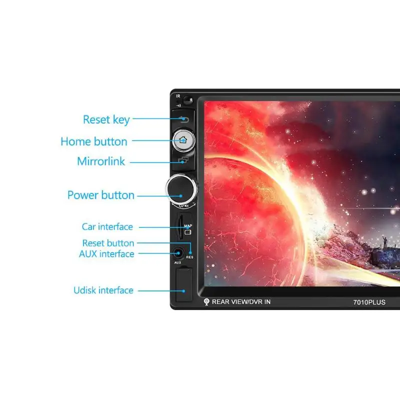 2 Din Autoradio 7 zoll Android 9.0 Auto Stereo WiFi GPS Navigation USB AUX Bluetooth 41 FM AM RDS A