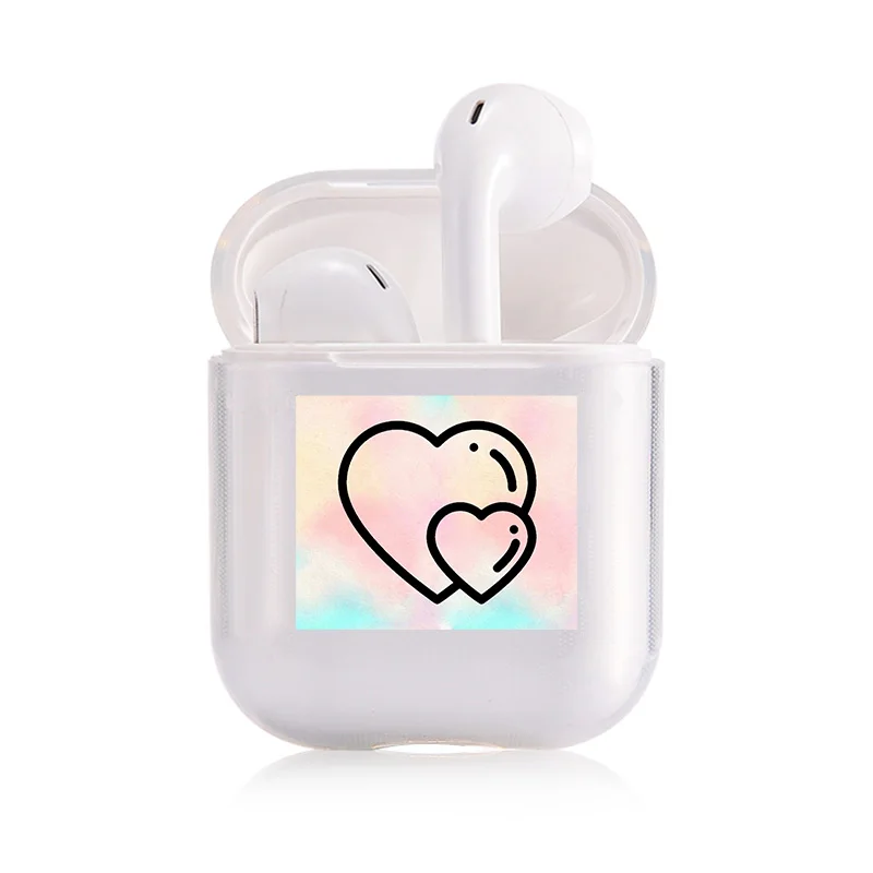 Жесткий мультфильм милые наушники чехол для Apple airpods 1 чехол PC роскошный защитный чехол прозрачный Air Pods чехол для Airpods 2 - Цвет: I300207