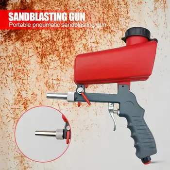 

90psi Portable Gravity Pneumatic Sandblaster Gun Lightweight Aluminium Handheld Blasting Device Spray Gun 700cfm Power Tool