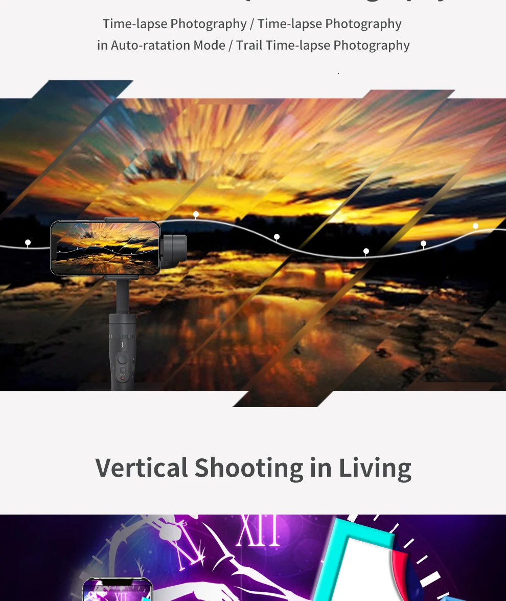FeiyuTech Vimble 2 Feiyu 3-осевой Карманный карданный стабилизатор для смартфона, растяжимый шест Штатив для iPhone X 8 XIAOMI samsung