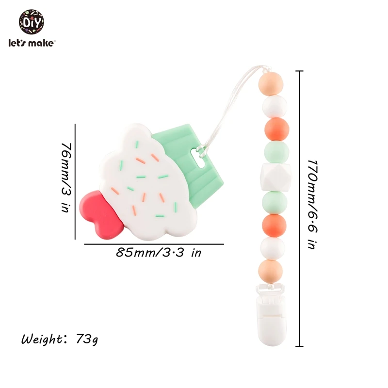 Давайте сделаем детскую соску с цепочкой 1 шт. пластиковая Соска с зажимом гамбургер мороженое торт человек силиконовые бусины персонализированные соски зажимы