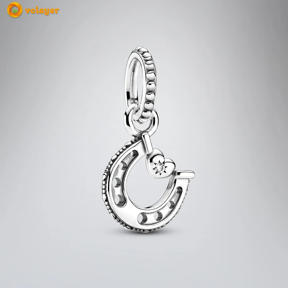 Volayer 925 Sterling Silver Charms Oval Cabochon Amulet Pendant Solitaire Clip Charm fit Original Pandora Bracelets or Necklaces silver chain 925 Silver Jewelry