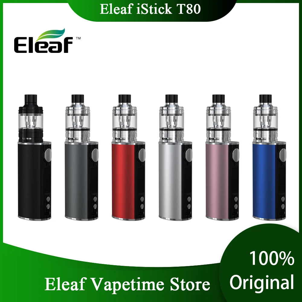 Оригинальный Eleaf iStick T80 комплект с 3000 мАч MOD и 4 5 мл D25 MELO распылитель EC-M 0 15 Ом