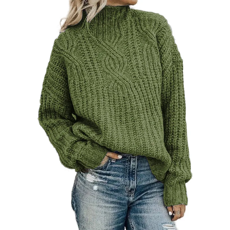 Sweater women's turtleneck twist knit top pullover women sweater winter clothes women winter clothes pullover women