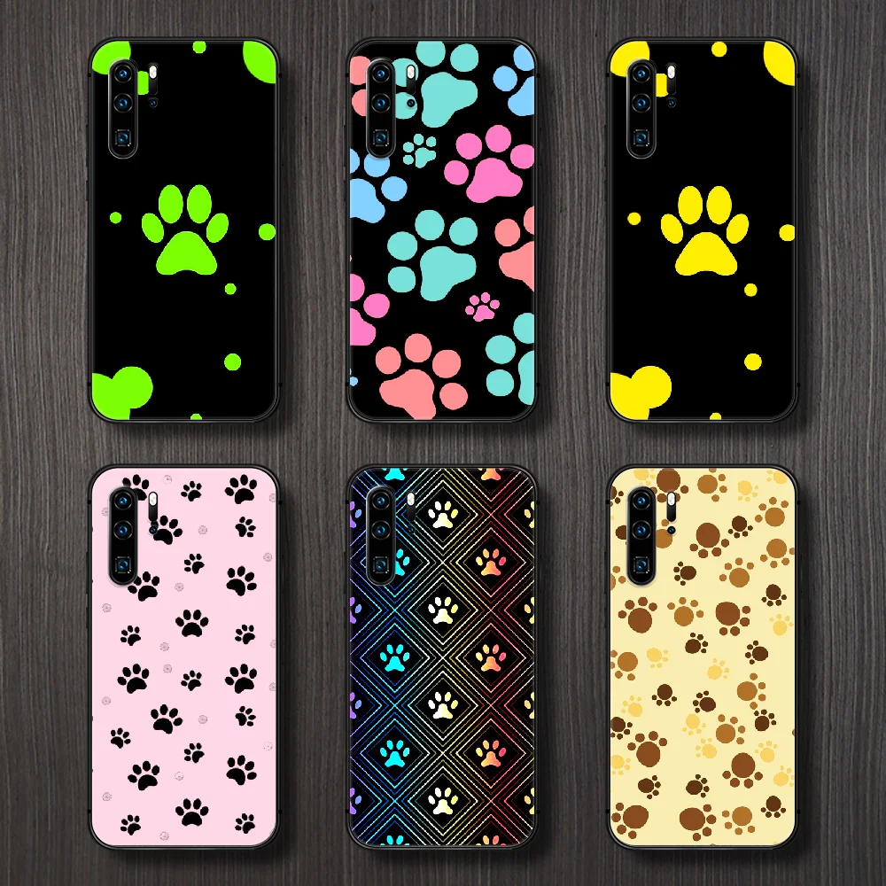 Милая собака след Paw красочный чехол для телефона корпус Huawei P8 P9 P10 P20 P30 P40 Lite рro