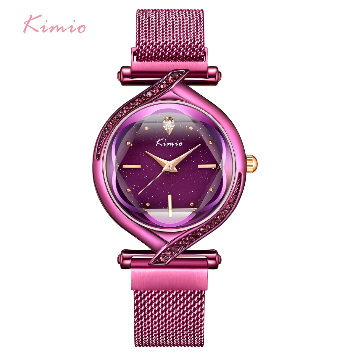 

Kimio Woman Creative Watches Luxury Brand Mesh Belt Ladies Quartz Women Watch Clock 2019 Starry Sky Magnet Strap Wristwatch