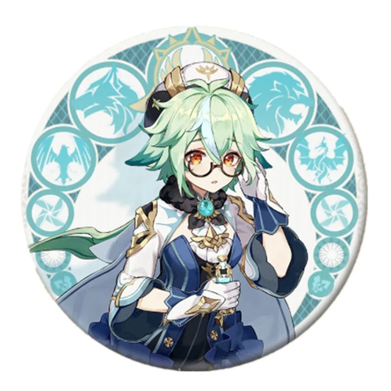 Free Shipping 58mm Online Game Genshin Impact Brooch Pin Cosplay Badge Accessories For Clothes Backpack Decoration gift