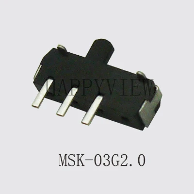 200PCS 3Pin Mini Slide Switch On-OFF Micro Toggle Switch H=2MM Miniature Horizontal Slide Switch SMD MSK-03G2.0 gold light switch