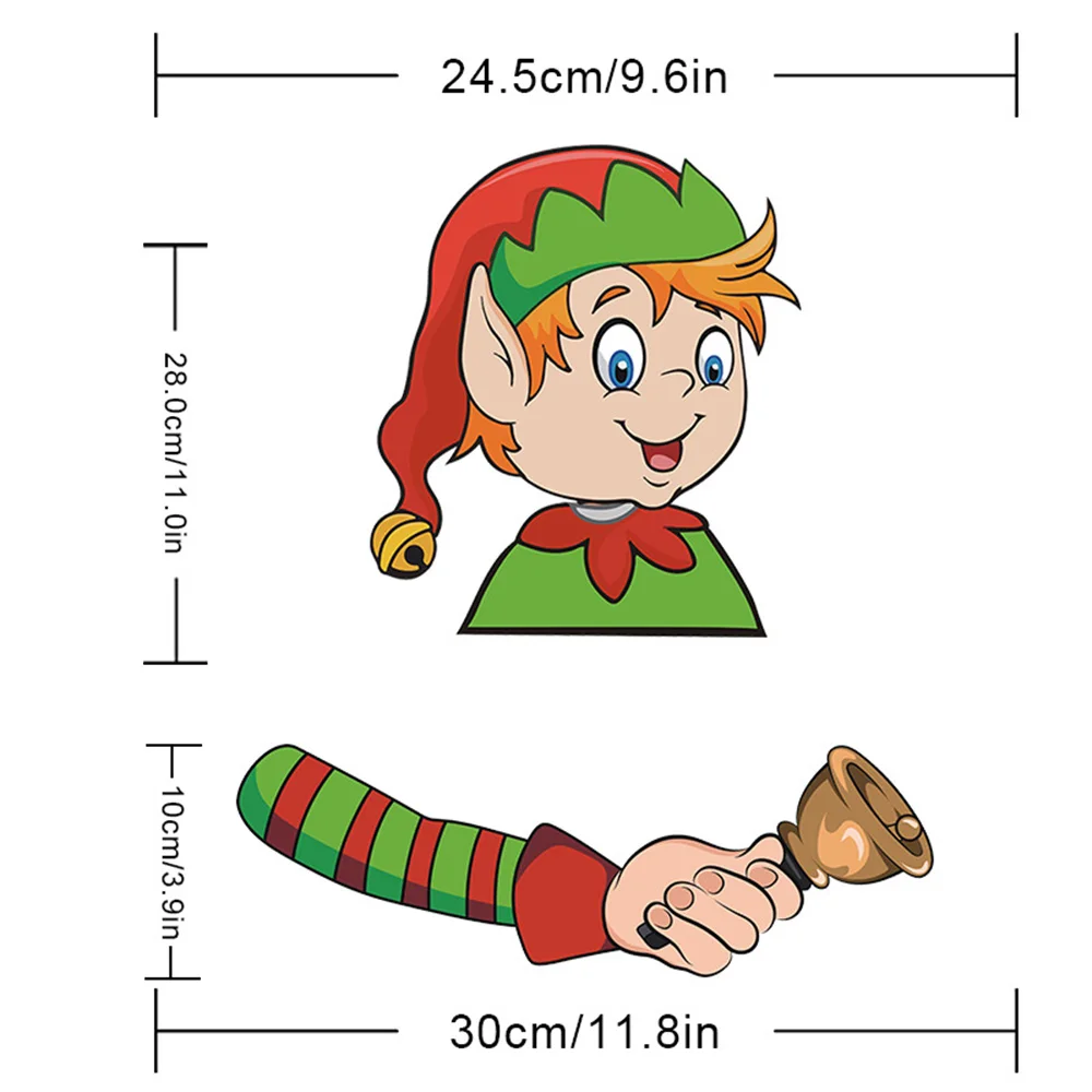 Забавное Рождественское украшение для автомобиля Санта-Клаус ПВХ развевающиеся наклейки для автомобиля на Хэллоуин стильные оконные наклейки для стеклоочистителей заднее лобовое стекло декор