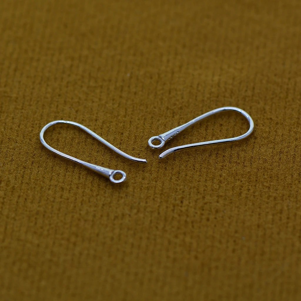 1 Pair 925 Sterling silver color Ear Wire French Earwires French Dangle Earring Connector for Jewelry Making Accessories