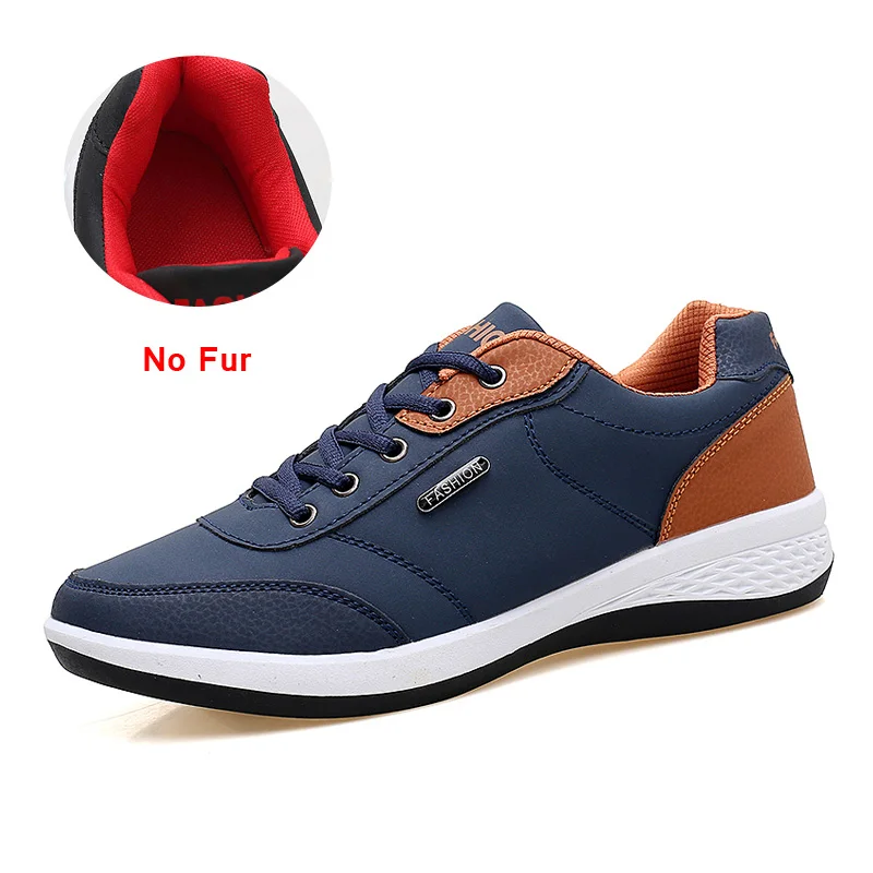 03 Dark Blue No Зимние брендовые высокое качество из искусственной кожи Для мужчин на плоской подошве Для мужчин ручной работы модная удобная дышащая прогулочная обувь; супер светильник обувь, размер 38-45 - Цвет: 03 Dark Blue No