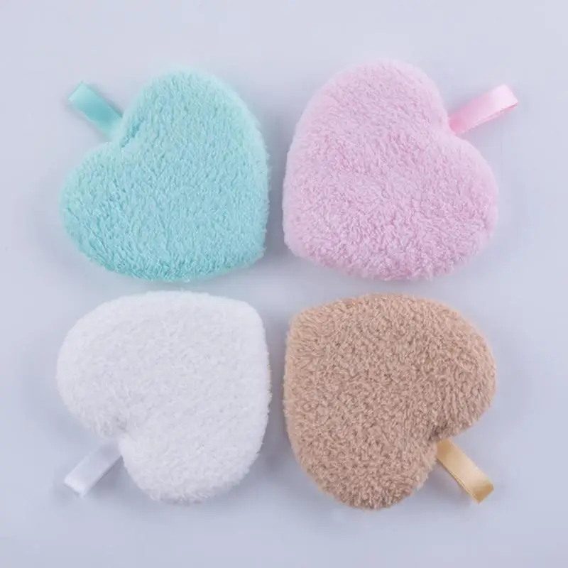 

Heart Shaped Makeup Remover Puff Reusable Face Washing Cotton Cloth Pads Cleansing Towel