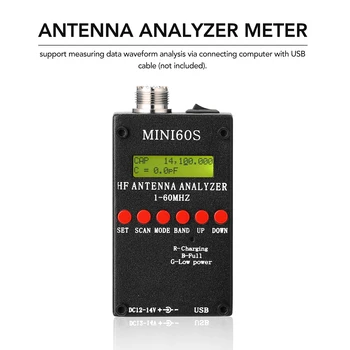 

Mini60S 1-60MHz HF ANT SWR Antenna Analyzer Meter with BT Android APP PC Software measuring instrument for Ham Radio Hobbists
