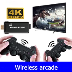 HD 4K Game Stick Family Tv Retro Video Game Console With Dual 2.4G Wireless Controller 16G Built In 12800+ Games 40 Emulators