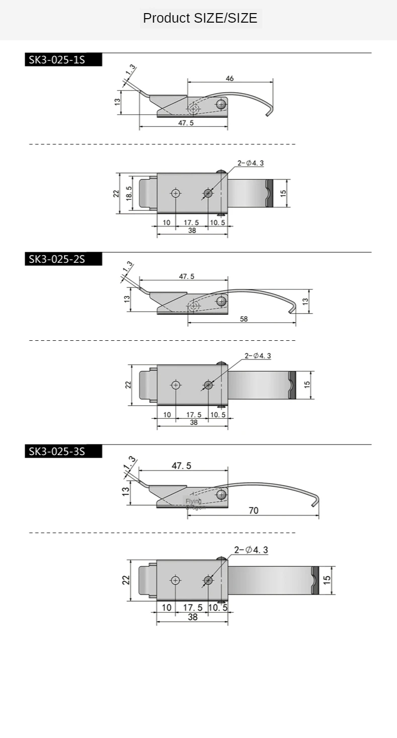 Industrial Hardware Stainless Steel Hasp Latch Lock Cabinet Mechanical Equipment Chains Fastening Buckle