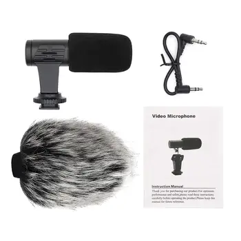 

Portable Camera Microphone, Rabbit Hair Video Interview Microphone Directional Recording Shotgun Mic with Shock Mount for iPhone