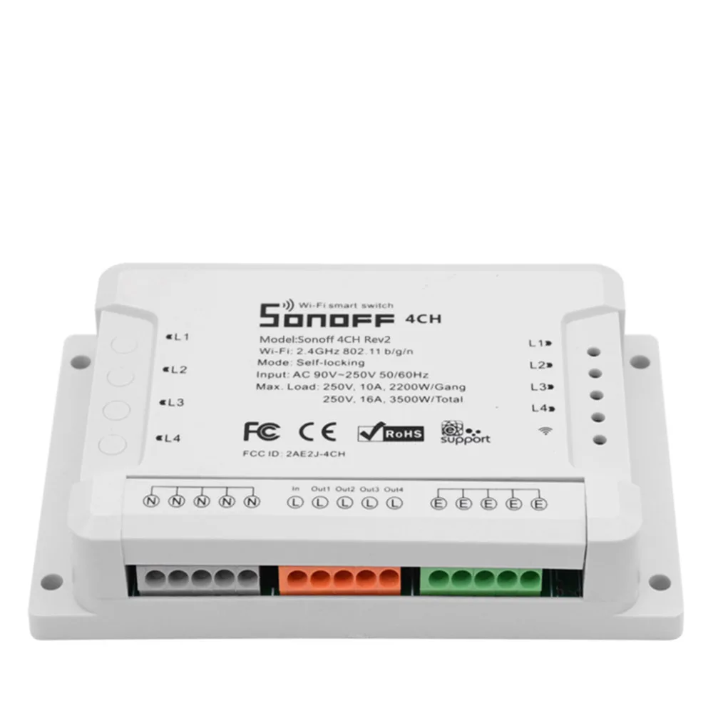 Sonoff 4CH R2 Advanced Smart коммутатор 4 Каналы Wi-Fi пульт дистанционного Управление Smart Switch для дома Приспособления