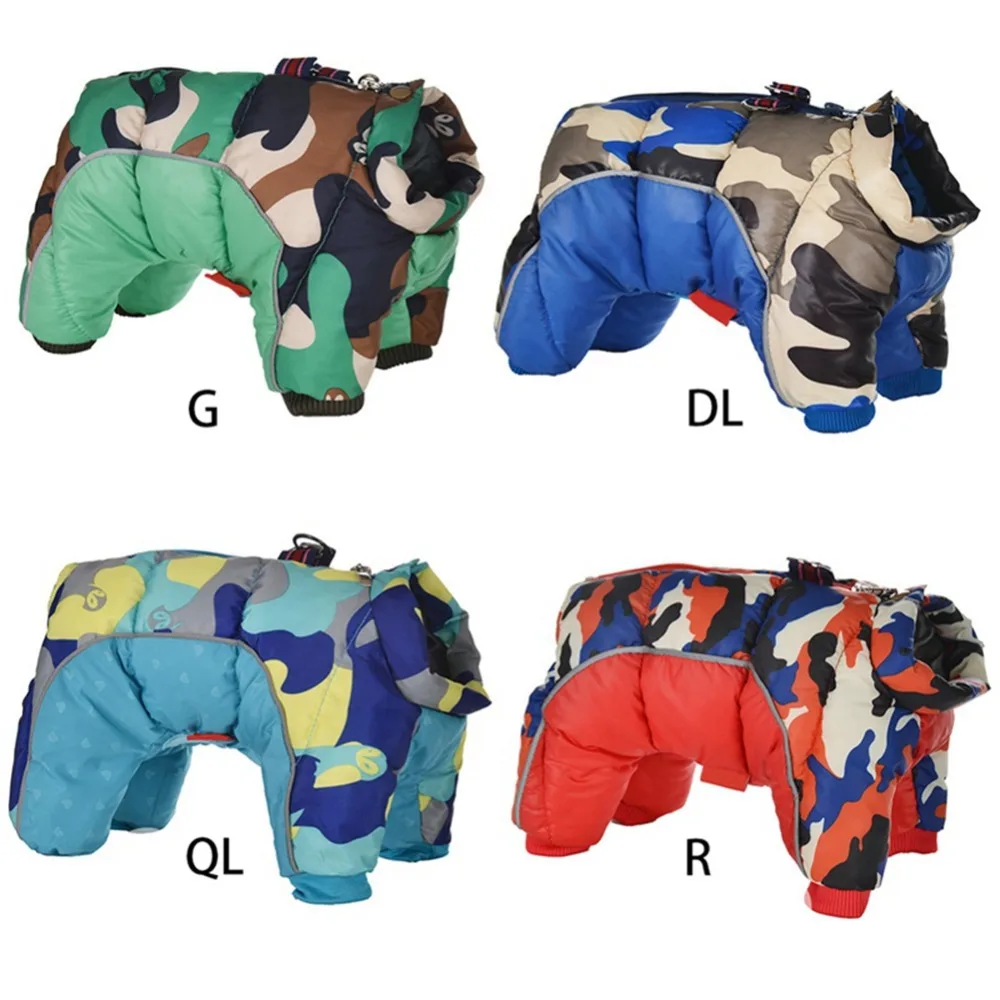 Winter Pet Dog Coat Jacket Thicken Warm Dog Clothes Waterproof Reflective Puppy Jumpsuits French Chihuahua Bulldog Clothes