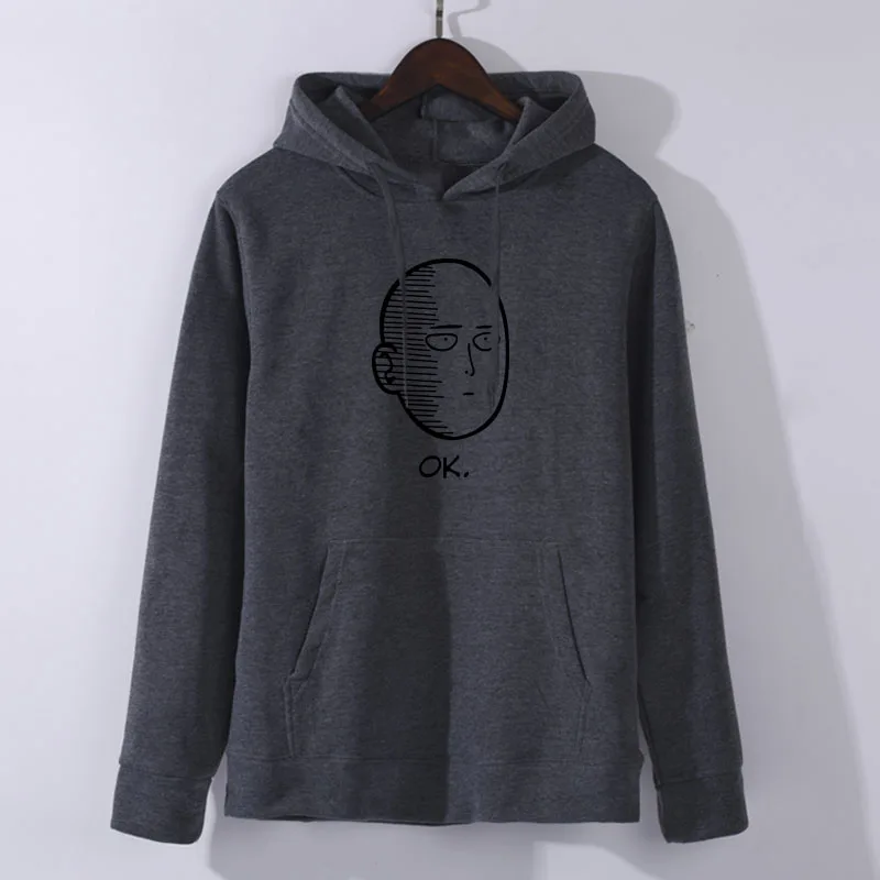 Dark grey3 Аниме One Punch man Saitama Толстовка Oppai толстовка с капюшоном Толстовка Косплей Костюм Новинка - Цвет: Dark grey3