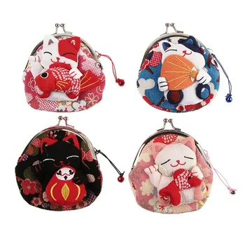 

Cute Japan Style Lucky Cat A Variety Of Image Zero Wallet Cloth Coin Purses Bag Women Student Gift Earphone Organizer Clutch