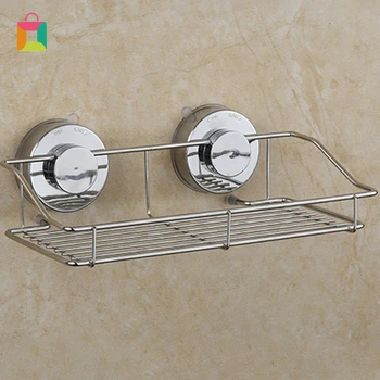 

1Pc Strong Seamless Bathroom Suction Cup Type Rack Kitchen Stainless Steel Shelf Storage Holders Racks Cozy