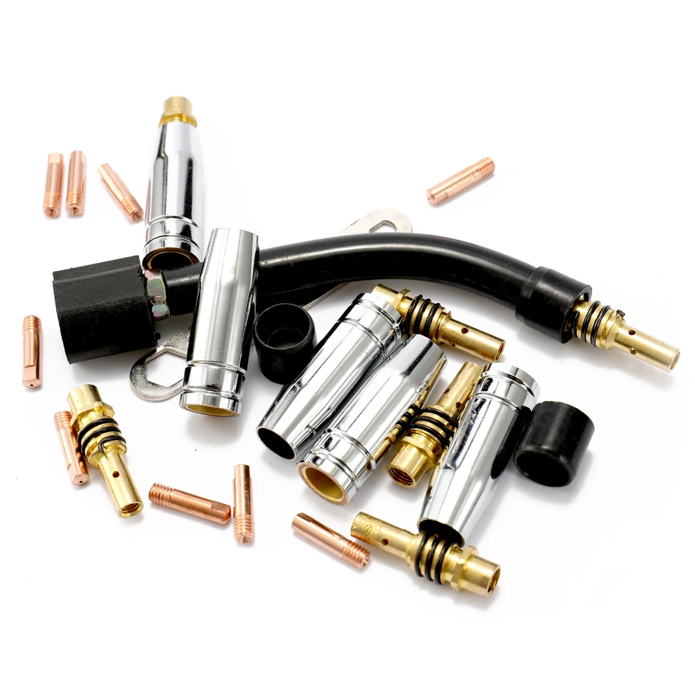 

Hot 24PCS/Set 15AK Torch Consumable Electrode Shield Cup Link Rod Tips Goose Neck Bend For MIG Welding Machine