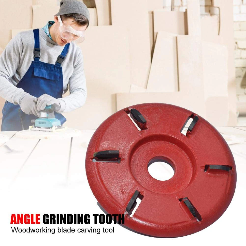 Six Teeth Carving Disc Tool16mm Angle Grind Bore Woodworking Turbo Tea Tray Digging Power Wood Milling Attachment 90mm Diameter