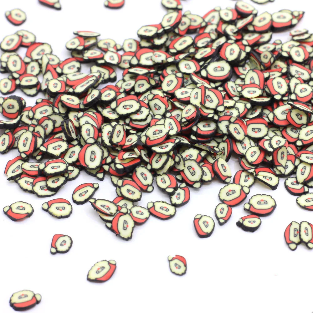 4 50 г/лот смешанный мультфильм 3D Снеговик Санта подарки Fimo Ломтики Полимерная глина DIY ремесла Рождественская декоративная наклейка для ногтей телефон деко - Цвет: 4