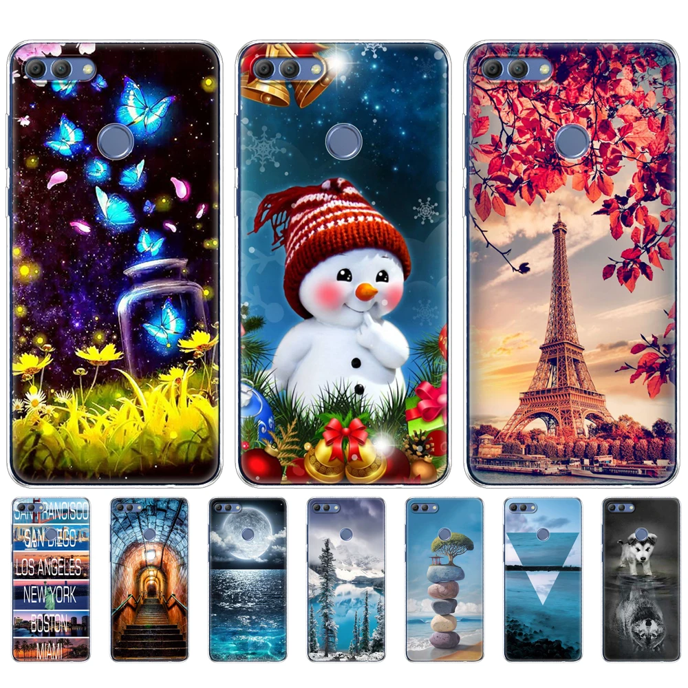 Чехол для телефона SIKEOU huawei Y9 2018 Мягкая силиконовая задняя крышка из ТПУ 360