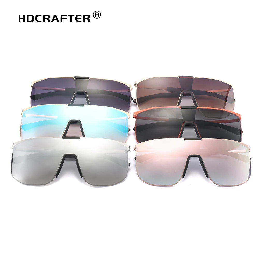 Oversized Square Sunglasses Women Men Trendy Glasses Vintage Rimless Sun Glasses Driving Travel Leisure Shades UV400