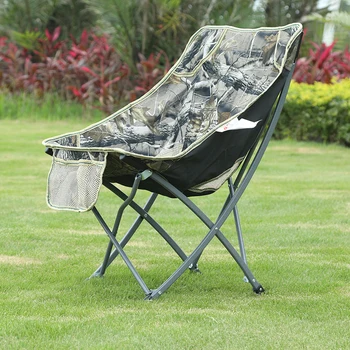 

Portable outdoor folding stool portable small recliner lunch break camping car backrest strong load-bearing moon beach chair fis
