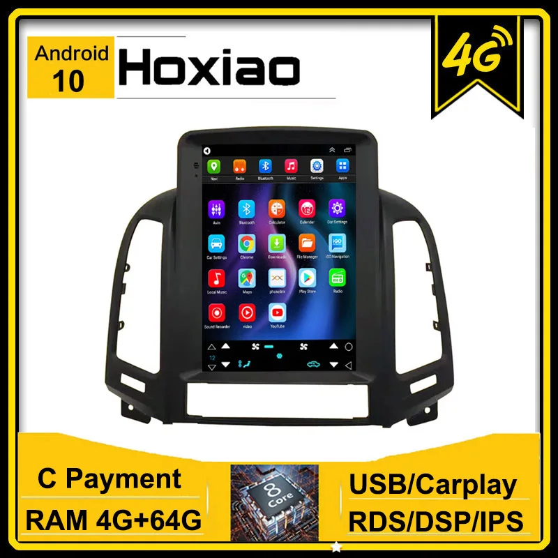 Автомобильный мультимедийный радиоплеер Android для Santa Fe 2006 2007-2009 2010 2011 2012 навигация