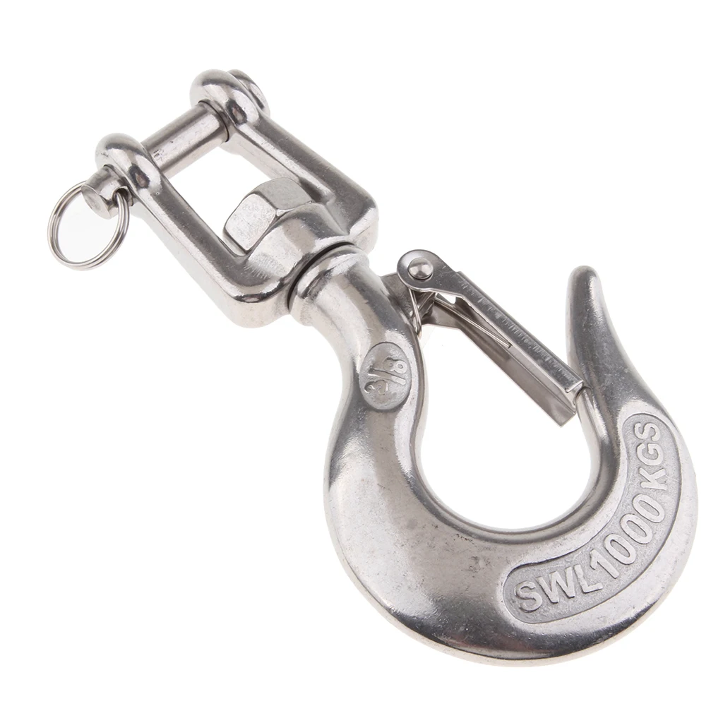 304 Stainless Steel Swivel Eye Clevis Lifting Chain Snap Hook 3/8 Inch