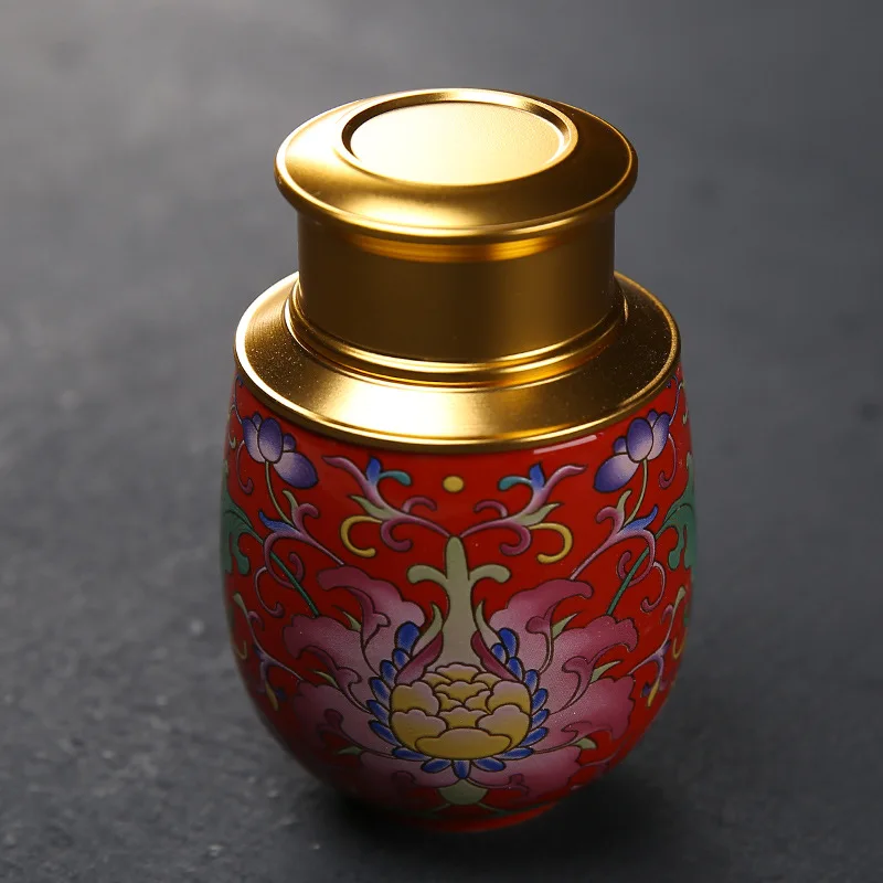 1 180ml Керамическая коробка для чая s, винтажная коробка для чая, китайский стиль, контейнер для еды, коробка для хранения конфет, керамическая коробка для хранения, органайзер для дома, столовой, чайная банка - Цвет: 1 180ml