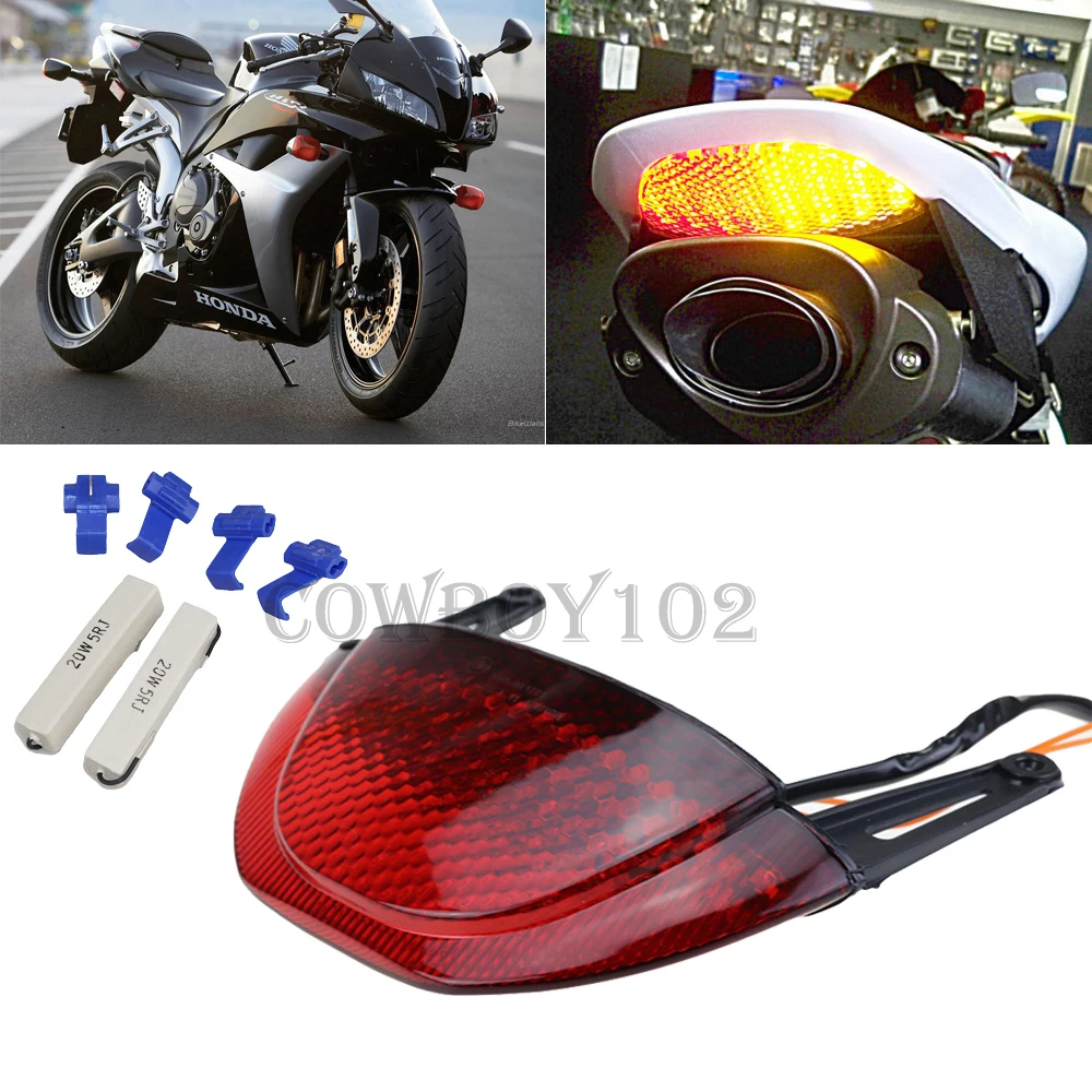 Red Lens Для Honda CBR600RR CBR 600 RR CBR 600RR 2007 2008 2009 2010 2011 2012 задние светильник тормоза поворота интегрированный светодиодный задний фонарь светильник - Цвет: Red Lens