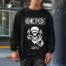 

One Piece Graphic Hoodies Men Casual Long Sleeve Trafalgar D.water Law Sweatshirts Hot Anime Pullovers Japanese Streetwear Men