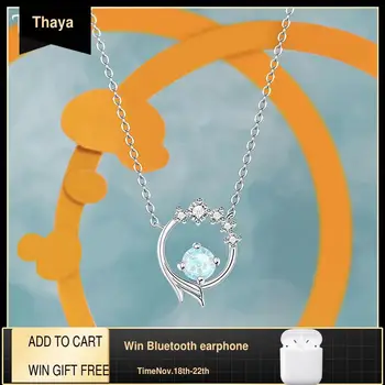 

Thaya S925 Silver Necklaces Chain Mermaid Design Blue Artificial Crystal Sterling Silver Pendant Necklace For Women Fine Jewelry
