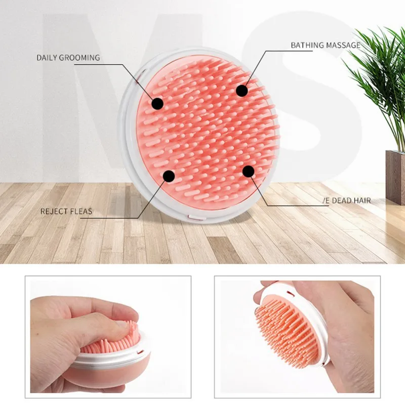 2 в 1 щетка для ванной для домашних животных расческа силиконовый собачий шампунь для спа-процедур Массажная щетка для душа расческа для удаления волос для собак кошек распущенные волосы