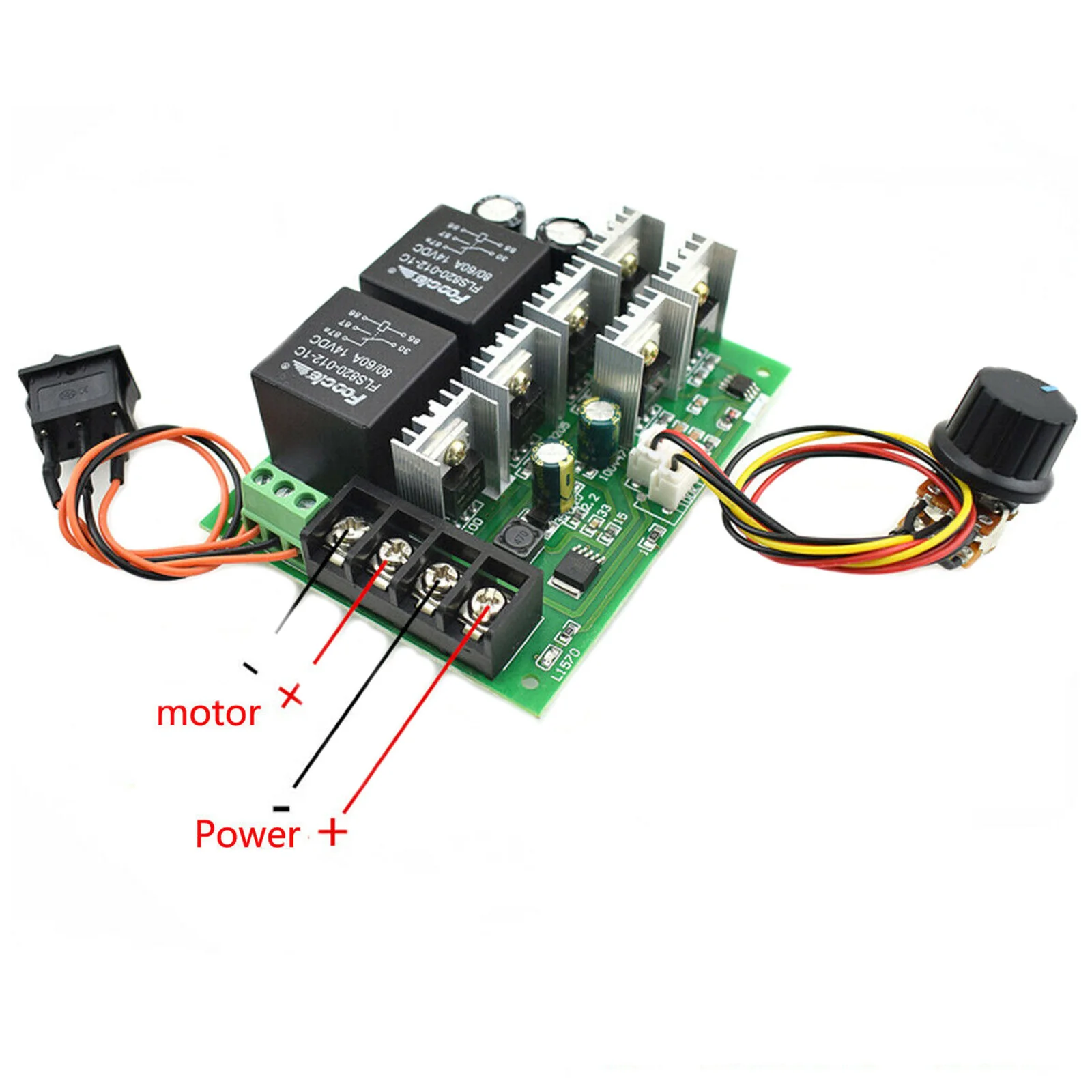 

New DC 12V 24V 36V 48V 60A CW CCW PWM Motor Speed Controller Reversing Switch