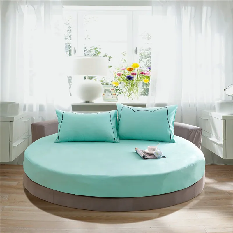 Hotel Round Bedding Fitted Bed sheet with Elastic band romantic Themed Hotel Round Mattress Cover Diameter 200cm-220cm 6