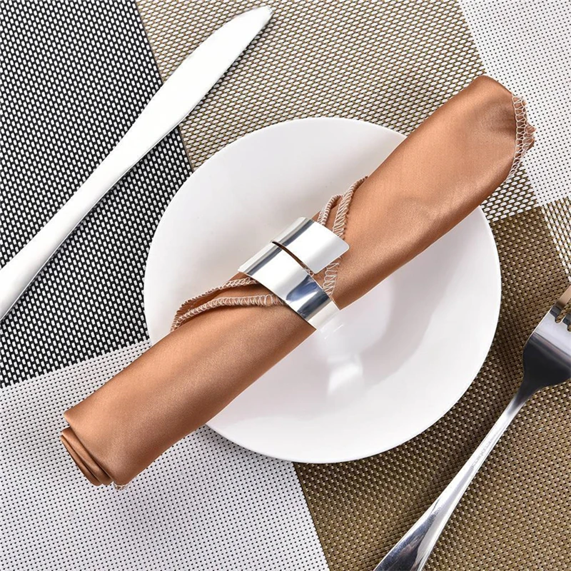 Gold Silver Metal Napkin Ring Napkin Buckle Napkin Holder For Hotel Dining Table And Wedding Party Decoration Supplies