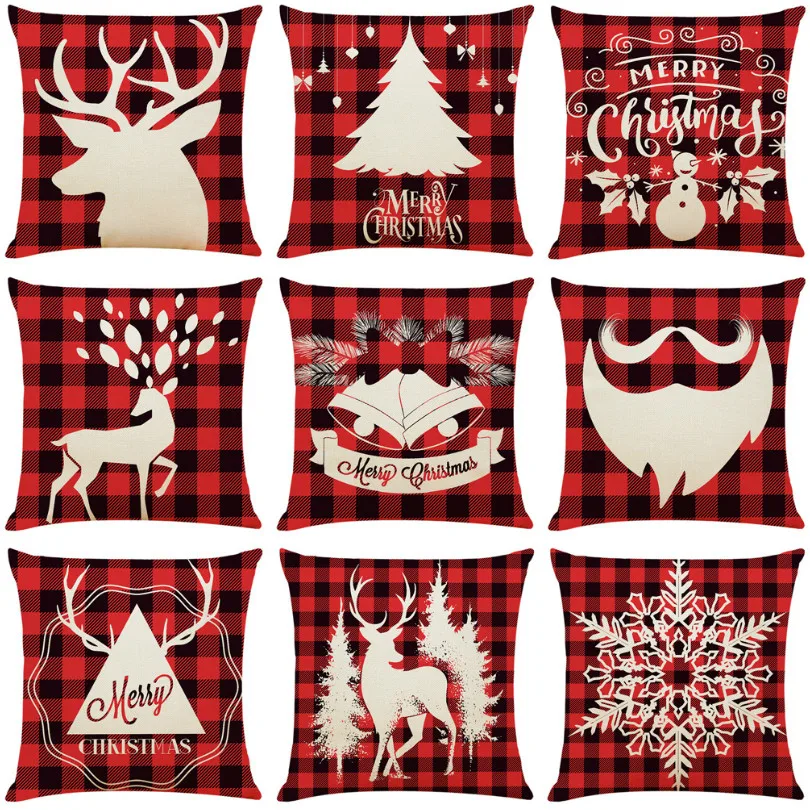 

Merry Christmas Pillow Cover Home Decorative Cushion Cover Sofa Throw Pillowcase