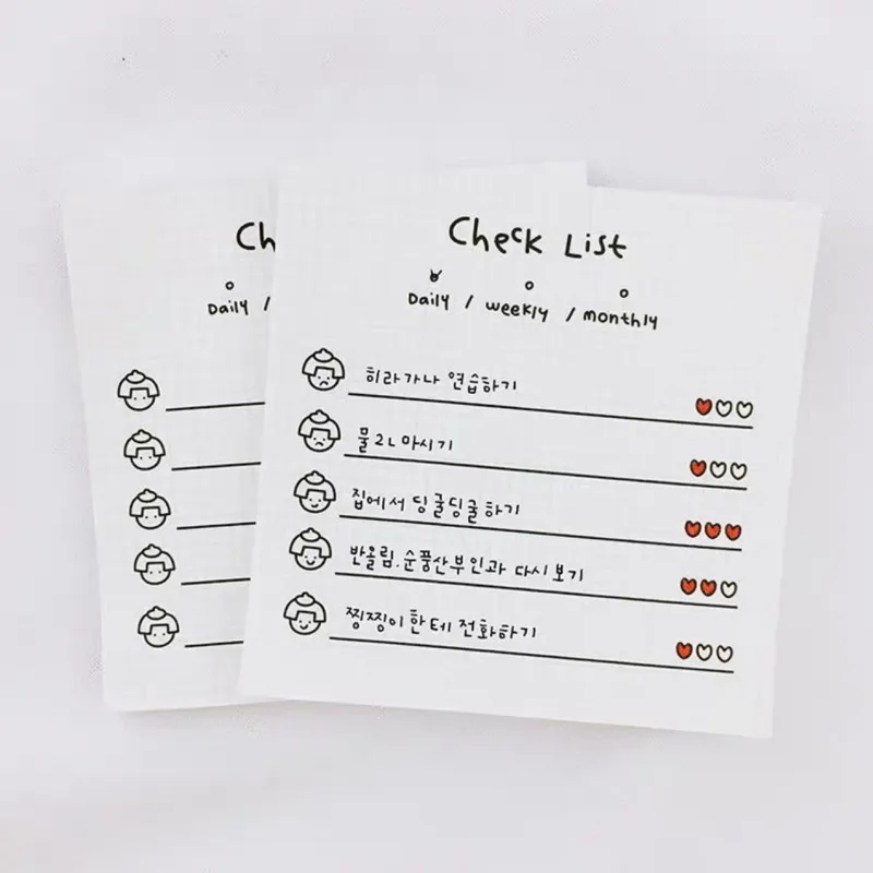 

50 Sheets Creative Plan Sticky Notes Student Weekly Planner Stickers Memo Pad To Do List Kawaii Diary School Stationery