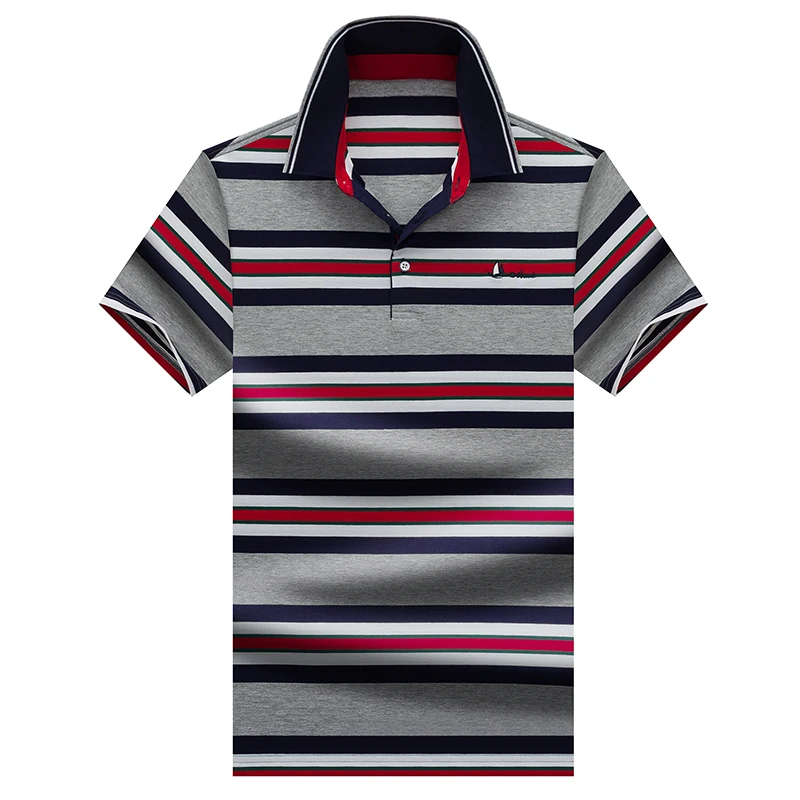 Высокое качество Tops& Tees, Для мужчин поло из чистого полиэстера футболки Бизнес Для мужчин бренды рубашек-поло рубашки 3D и вышивкой, с отложным воротником, Для мужчин s рубашка поло с коротким