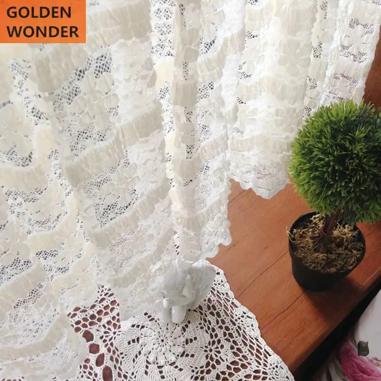 

Elegant Lace Short Curtain Door Window Kitchen Cafe Pastoral Coffee Curtains