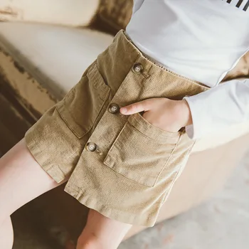 

2020 autumn fall baby girl false two shorts skirt single breasted short pencil skirt toddler teen teenager princess kid skirt
