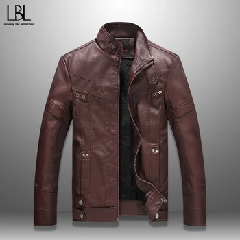 

2019 New Mens PU Jackets Casual Leather Coat Men Motorcycle Winter Autumn Biker Male Zipper Jacket Outwear Windproof 3XL Jaqueta