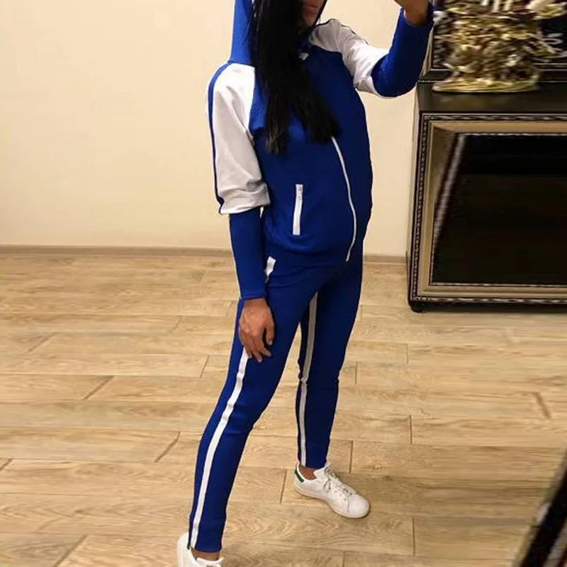 

LASPERAL Sportwear Women Two Piece Outfits Hooded Long Sleeve Jacket Top + Pants Streetwear Women Tracksuit Women Matching Sets