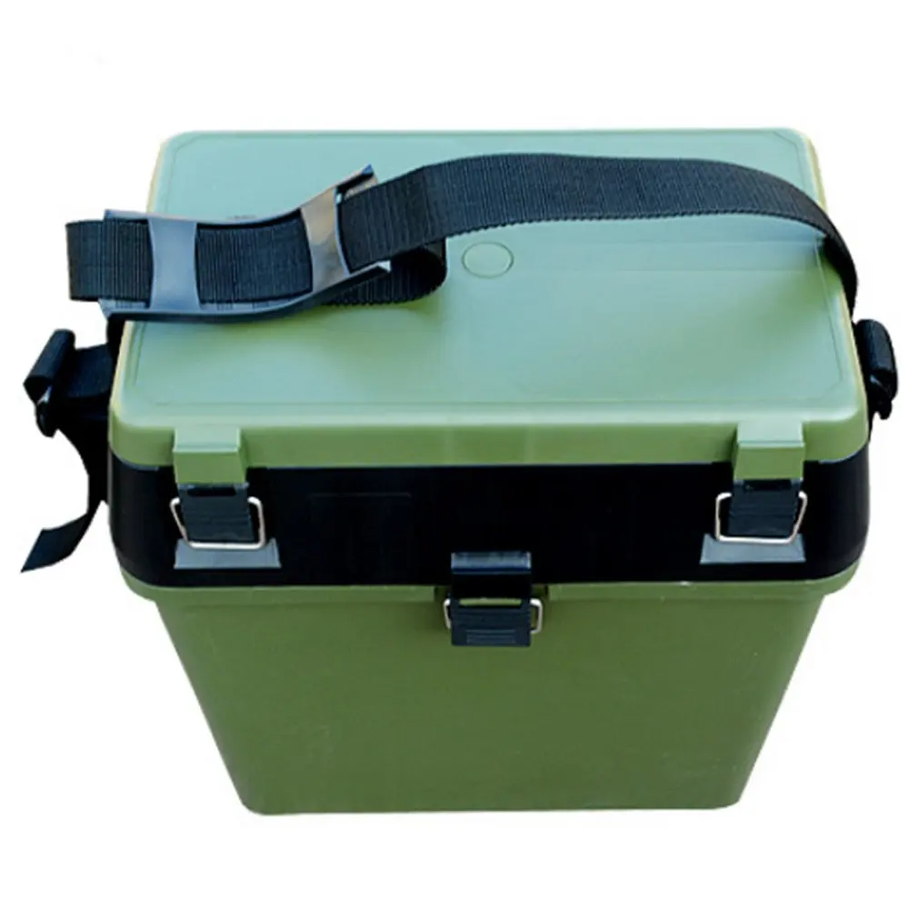 

Military Green Fishing Box Toolbox With Strap Hand Fishing With Fishing Gear Tool Box Seat Belt Buckle Design